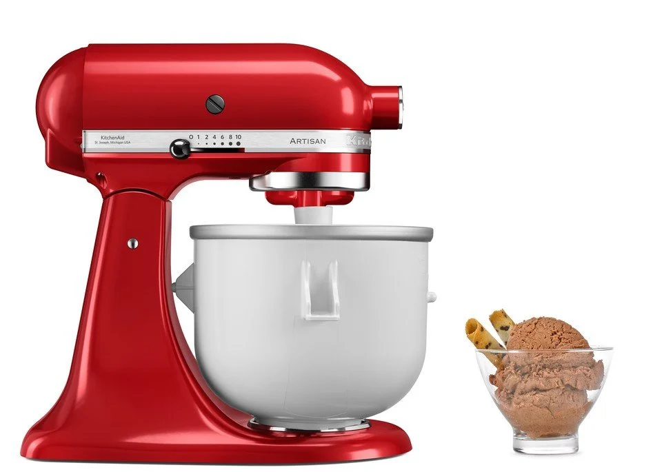Kuchyňský robot Artisan KSM125 + zmrzlinovač, královská červená 