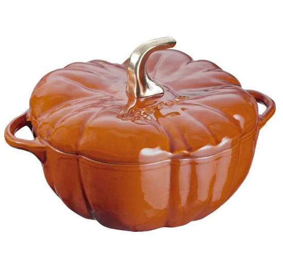 Litinový hrnec ve tvaru dýně s poklicí, skořicový, 3,45 l / 24 cm