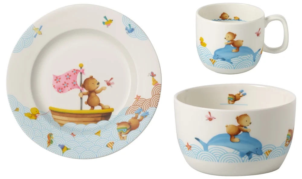 Happy as a Bear sada dětského porcelánu, 3 ks