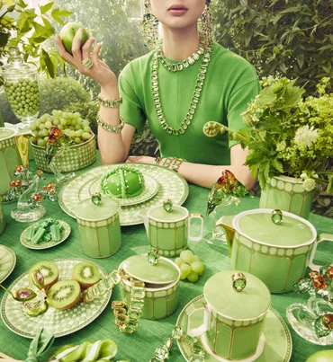 Rosenthal Porcelánová lžíce na rýži Swarovski Signum Fern, 14 cm