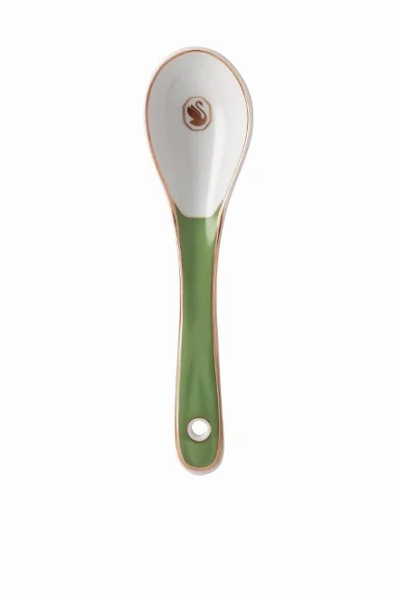 Porcelánová lžíce na rýži Swarovski Signum Fern, 14 cm